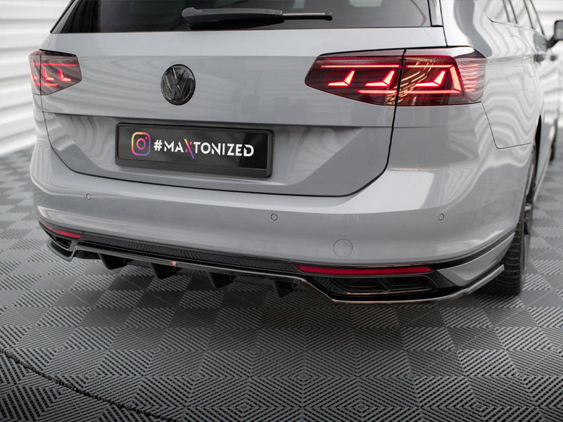 Maxton Design - CENTRAL REAR SPLITTER (VERTICAL BARS) VOLKSWAGEN PASSAT R-LINE B8 FACELIFT