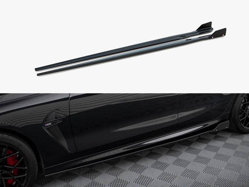 Maxton Design - SIDE SKIRTS DIFFUSERS V.1 + FLAPS BMW M8 GRAN COUPE F93 / 8 GRAN COUPE M-PACK G16
