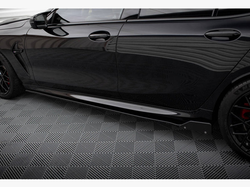 Maxton Design - SIDE SKIRTS DIFFUSERS V.1 + FLAPS BMW M8 GRAN COUPE F93 / 8 GRAN COUPE M-PACK G16