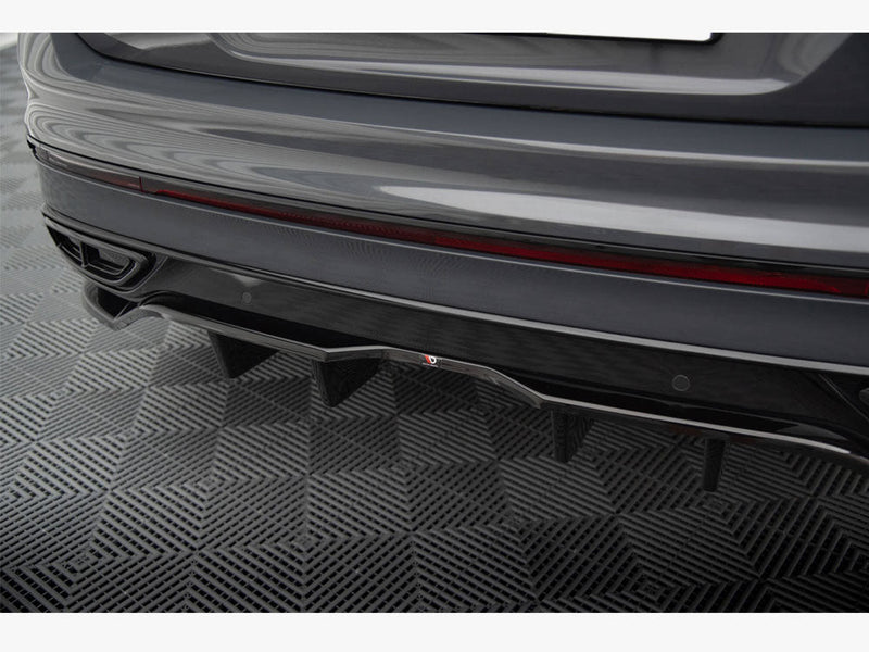 Maxton Design - Central Rear Splitter (Vertical Bars) Volkswagen Tiguan R-Line Mk2 Facelift