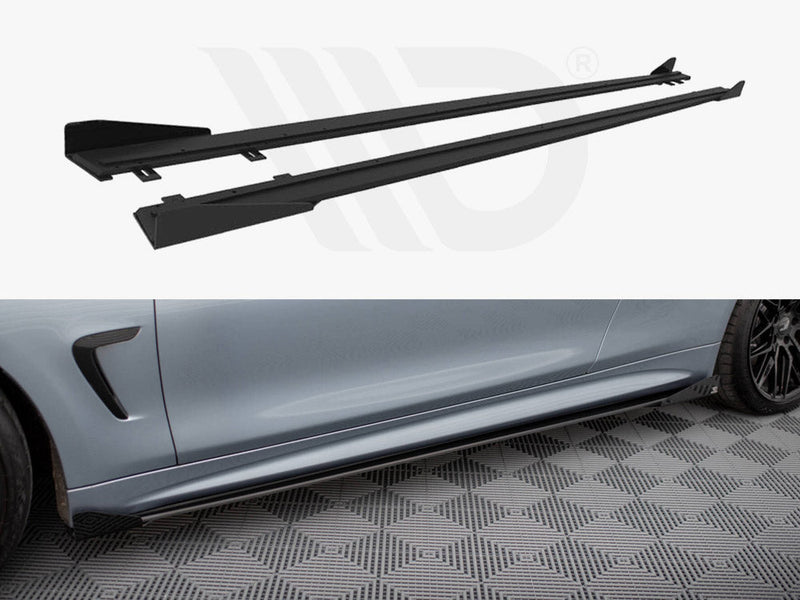 Maxton Design - STREET PRO SIDE SKIRTS DIFFUSERS + FLAPS BMW 4 COUPE / GRAN COUPE / CABRIO M-PACK F32 / F36 / F33