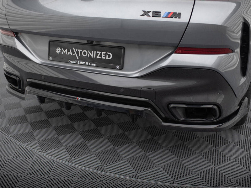 Maxton Design - Central Rear Splitter (Vertical Bars) V.2 BMW X6 M-Pack G06 Facelift