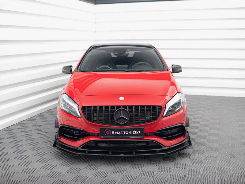 Maxton Design - STREET PRO FRONT SPLITTER + FLAPS MERCEDES-BENZ A 45 AMG AERO W176 FACELIFT