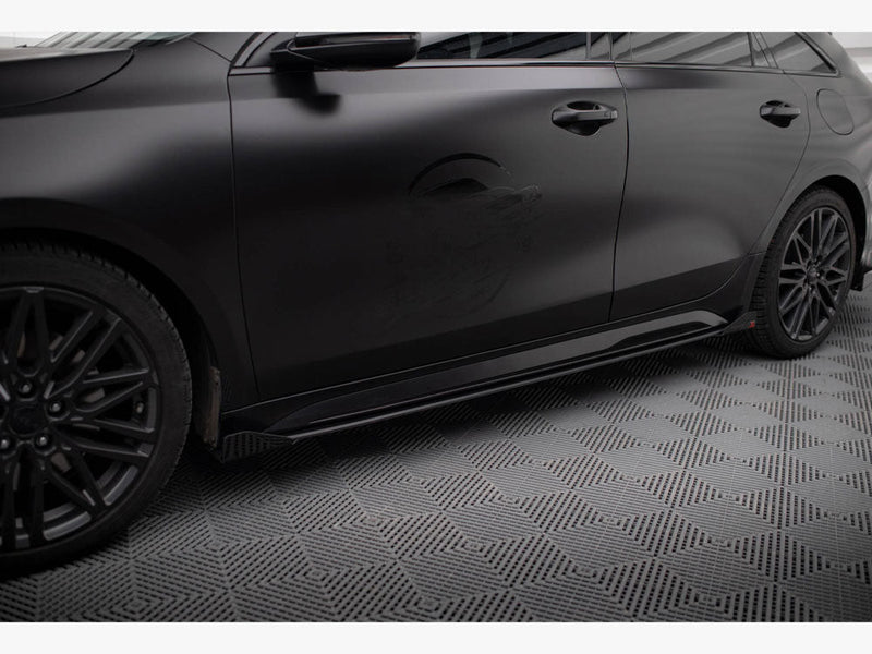 Maxton Design - Street PRO Side Skirts Diffusers + Flaps Kia Proceed GT / GT-Line Mk1 Facelift / Ceed GT Mk3 Facelift