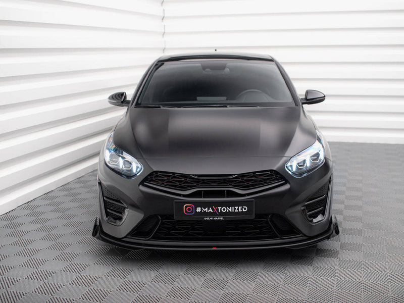 Maxton Design - Street PRO Front Splitter + Flaps Kia Proceed GT Mk3 Facelift / Ceed GT / GT - Line Mk1 Facelift