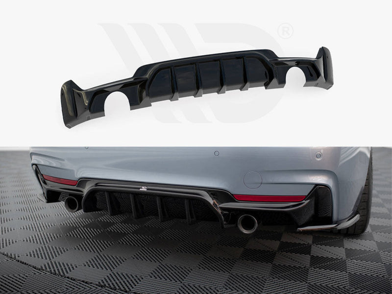 Maxton Design - REAR VALANCE BMW 4 COUPE / GRAN COUPE / CABRIO M-PACK F32 / F36 / F33 (VERSION WITH EXHAUST ON BOTH SIDES)