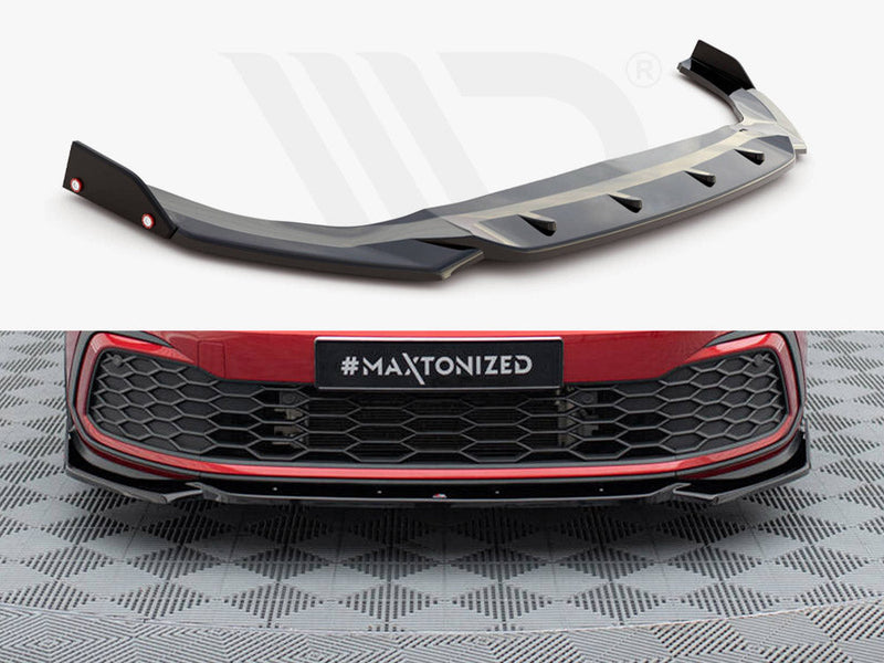 Maxton Design - FRONT SPLITTER V.2 + FLAPS VOLKSWAGEN GOLF GTI / GTE / R-LINE MK8