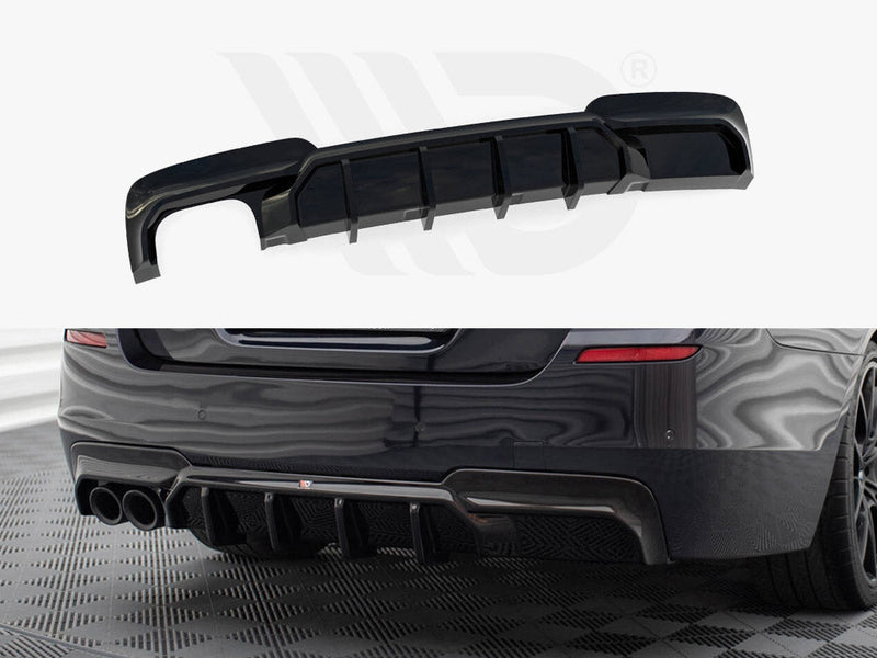 Maxton Design - REAR VALANCE V.2 BMW 5 M-PACK F10 (VERSION WITH DOUBLE EXHAUST ON ONE SIDE)