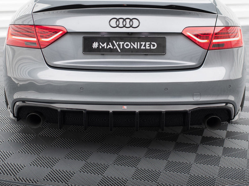 Maxton Design - REAR VALANCE AUDI A5 S-LINE COUPE / SPORTBACK 8T FACELIFT (VERSION WITH SINGLE EXHAUSTS ON BOTH SIDES)