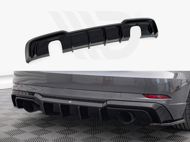 Maxton Design - REAR VALANCE AUDI A3 S-LINE SPORTBACK 8V FACELIFT (VERSION WITH SINGLE EXHAUSTS ON BOTH SIDES)