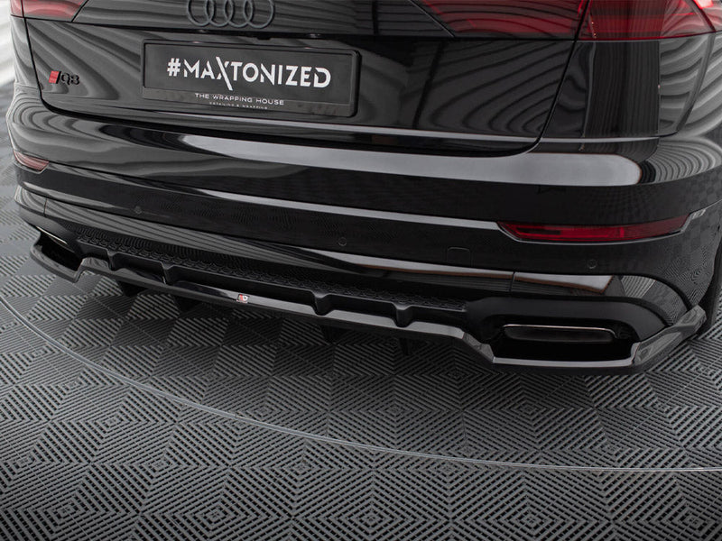 Maxton Design - Central Rear Splitter (Vertical Bars) Audi SQ8 / Q8 S-Line Mk1 Facelift