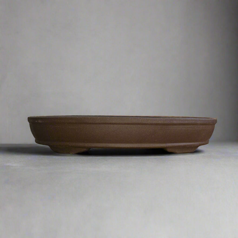 36cm Unglazed Bonsai Pot | Oval | 36cm x 25cm x 6cm | Brown