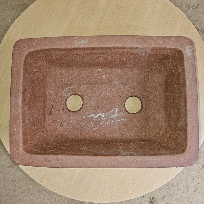 35cm Premium Unglazed Bonsai Pot | Rectangle | 35cm x 26cm x 14cm | Brown
