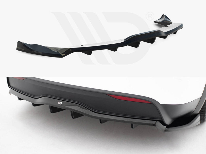 Maxton Design - Rear Splitter (Vertical Bars) V.2 Tesla Model X Mk1 Facelift