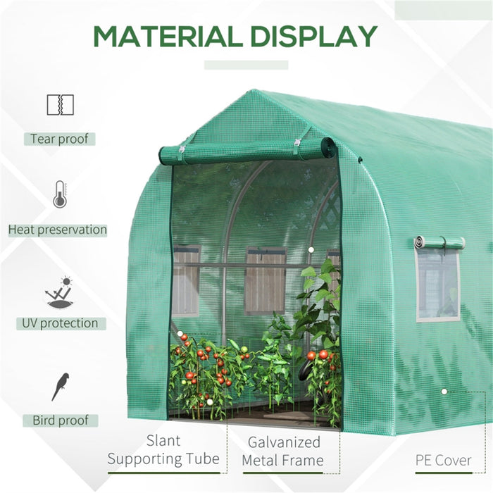 Polytunnel Greenhouse Green 3.95L x 1.95W x 2Hm