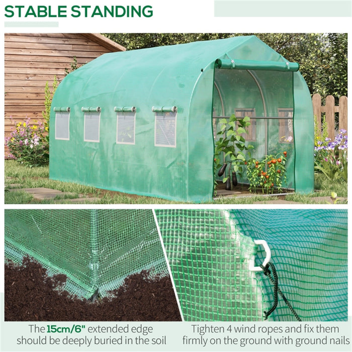 Polytunnel Greenhouse Green 3.95L x 1.95W x 2Hm