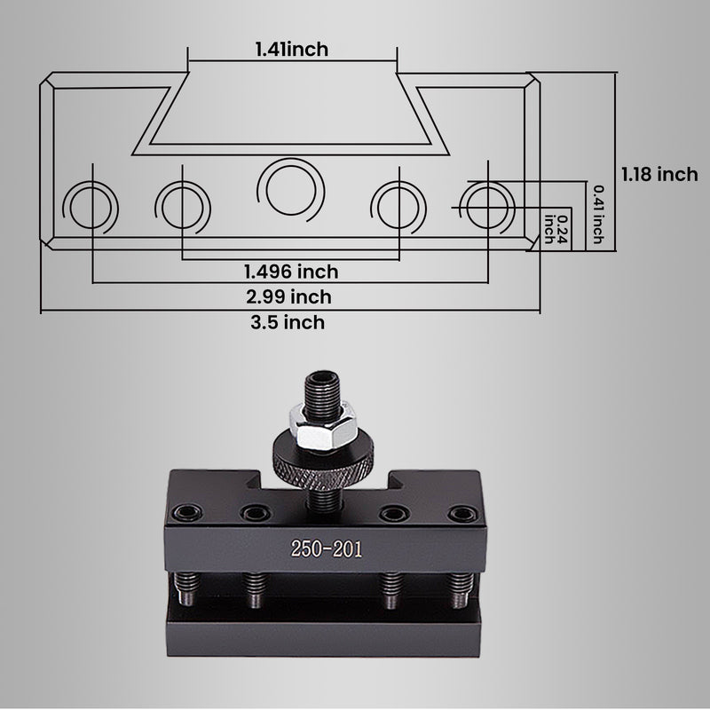 Quick Change Turning & Facing Lathe Tool Post Holder Set 5 PCS 250-201
