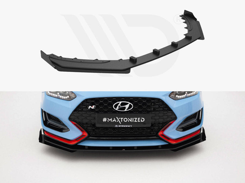 Maxton Design - Street PRO Front Splitter + Flaps Hyundai Veloster N Mk2