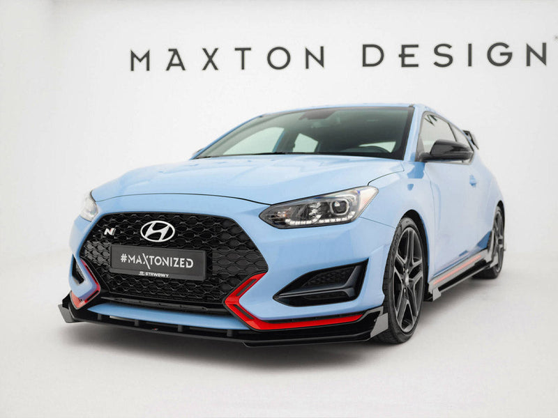 Maxton Design - Street PRO Front Splitter + Flaps Hyundai Veloster N Mk2