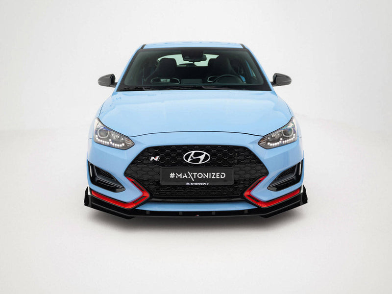 Maxton Design - Street PRO Front Splitter + Flaps Hyundai Veloster N Mk2