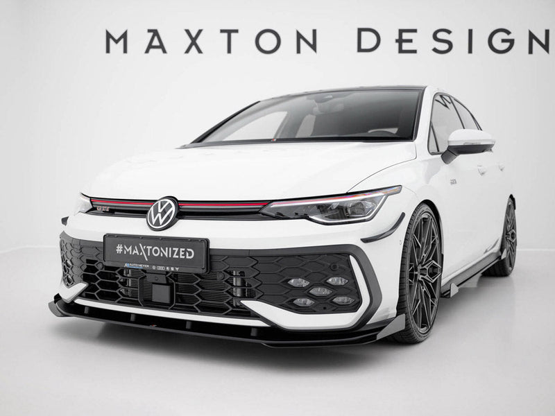 Maxton Design - Street PRO Front Splitter + Flaps Volkswagen Golf GTI / GTE / R-Line Mk8 Facelift
