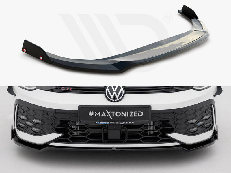 Maxton Design - Front Splitter V.3 + Flaps Volkswagen Golf GTI / GTE / R-Line Mk8 Facelift