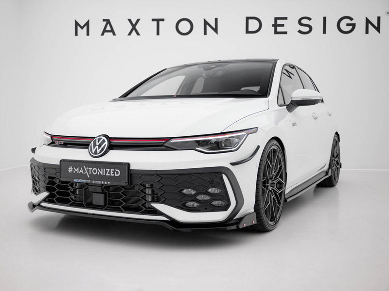 Maxton Design - Front Splitter V.3 + Flaps Volkswagen Golf GTI / GTE / R-Line Mk8 Facelift