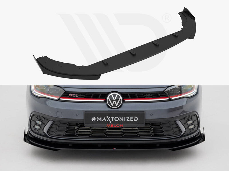 Maxton Design -  Street PRO Front Splitter + Flaps Volkswagen Polo GTI Mk6 Facelift