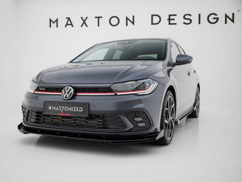 Maxton Design -  Street PRO Front Splitter + Flaps Volkswagen Polo GTI Mk6 Facelift