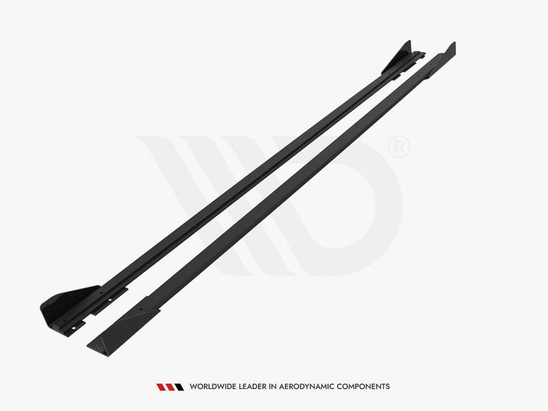 Maxton Design -  Street PRO Side Skirts Diffusers + Flaps Volkswagen Polo GTI Mk6 Facelift