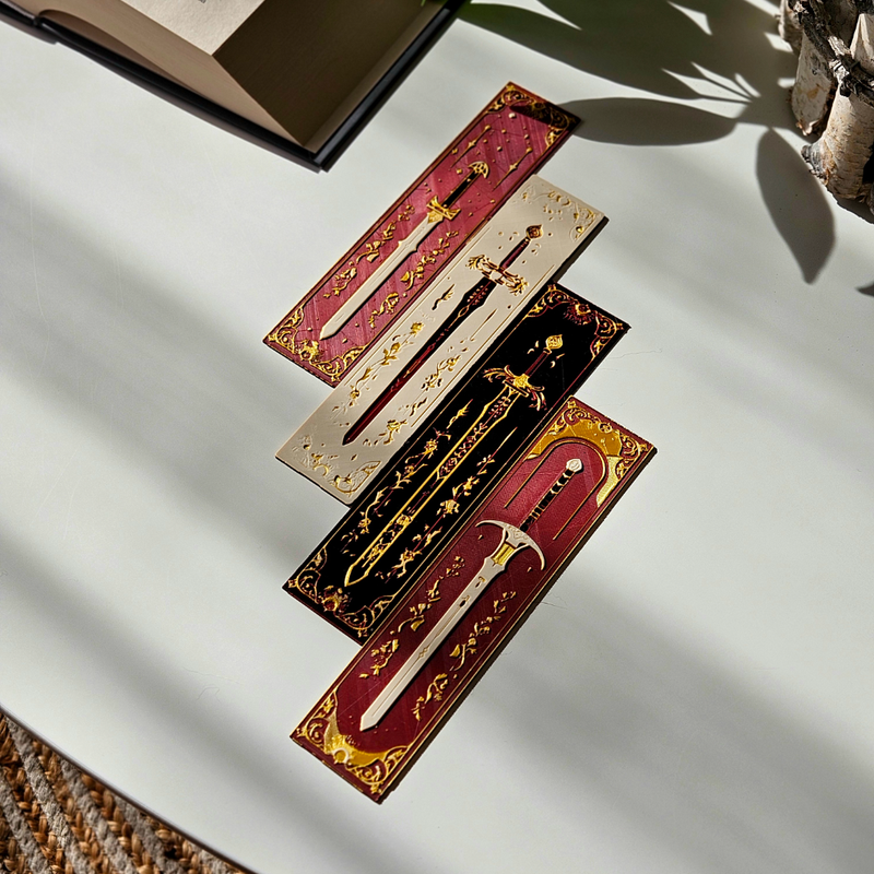 Elven Sword Inspired Bookmark Set – Fantasy Book Accessories & Gifts for Readers