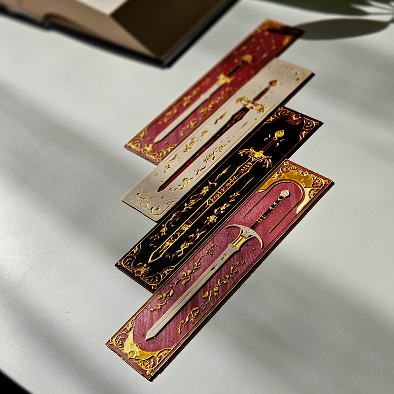 Elven Sword Inspired Bookmark Set – Fantasy Book Accessories & Gifts for Readers