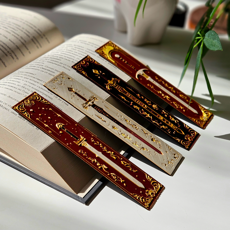 Elven Sword Inspired Bookmark Set – Fantasy Book Accessories & Gifts for Readers