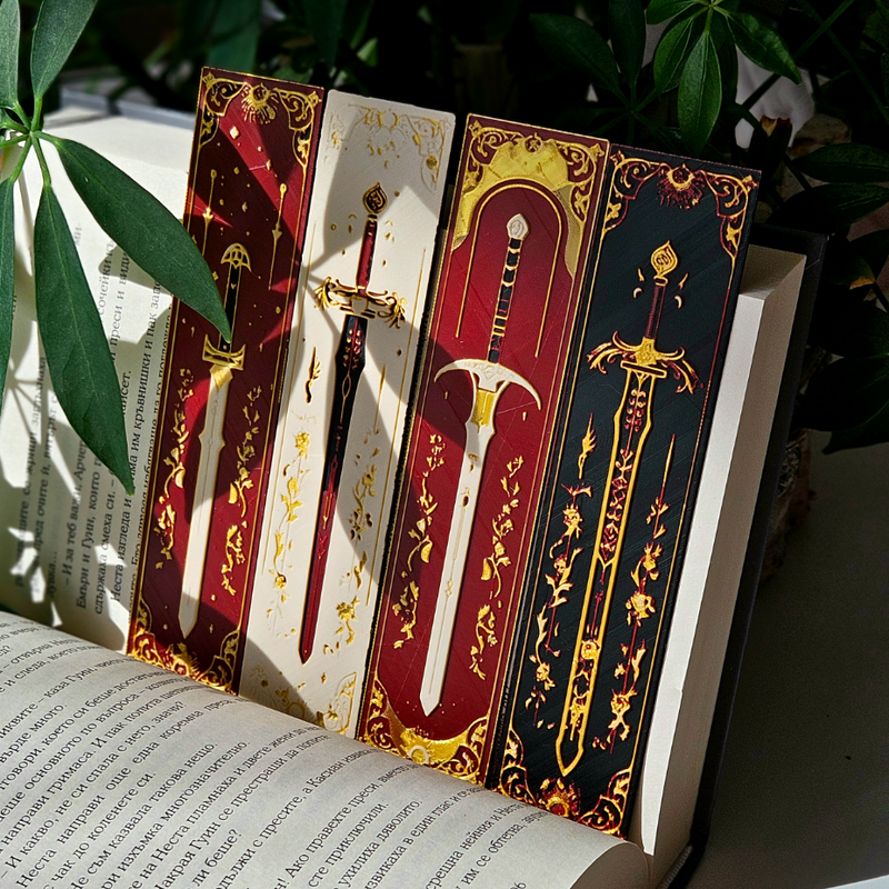 Elven Sword Inspired Bookmark Set – Fantasy Book Accessories & Gifts for Readers
