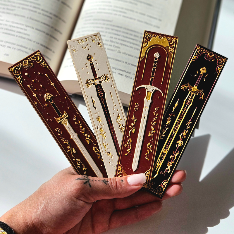 Elven Sword Inspired Bookmark Set – Fantasy Book Accessories & Gifts for Readers