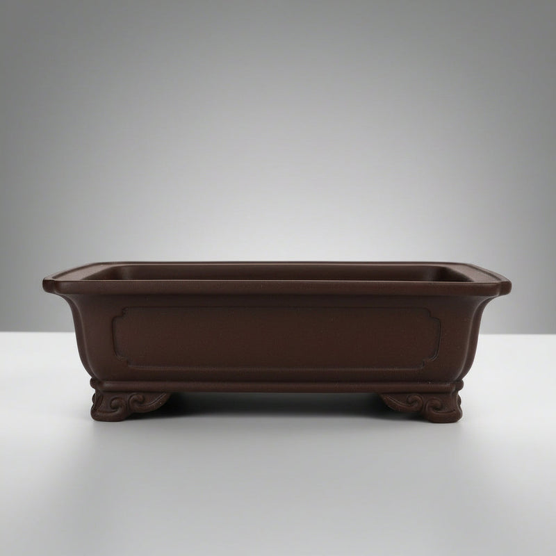 24cm Premium Unglazed Bonsai Pot | Rectangle | 24cm x 16cm x 8cm | Brown