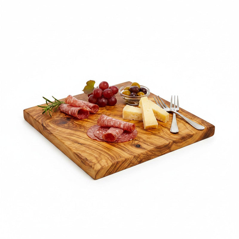 Square Olive Wood Cutting & Serving Board, Extra Thick