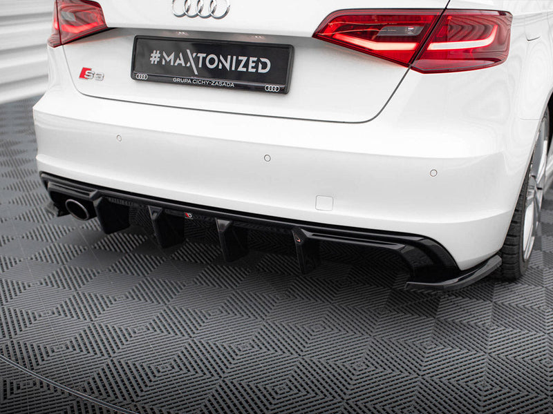 Maxton Design - Rear Valance Audi A3 S-Line Sportback 8V (Version with single exhaust tips on one side)