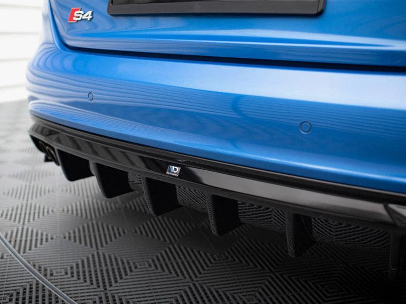 Maxton Design - Rear Valance Audi A4 S-Line Sedan B8 (Version with dual exhaust tips on one side)