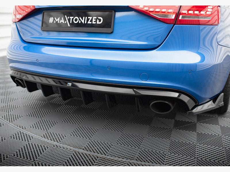 Maxton Design - Rear Valance Audi A4 S-Line Sedan B8 (Version with single exhaust tips on both sides)