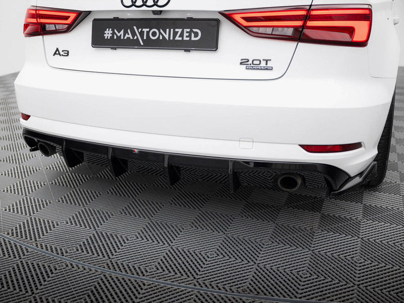 Maxton Design -  Rear Valance Audi A3 Sedan 8V Facelift (Version with single exhaust tips on both sides)