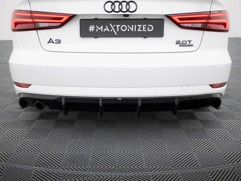Maxton Design - Rear Valance Audi A3 Sedan 8V Facelift (Version with single exhaust tips on one side)