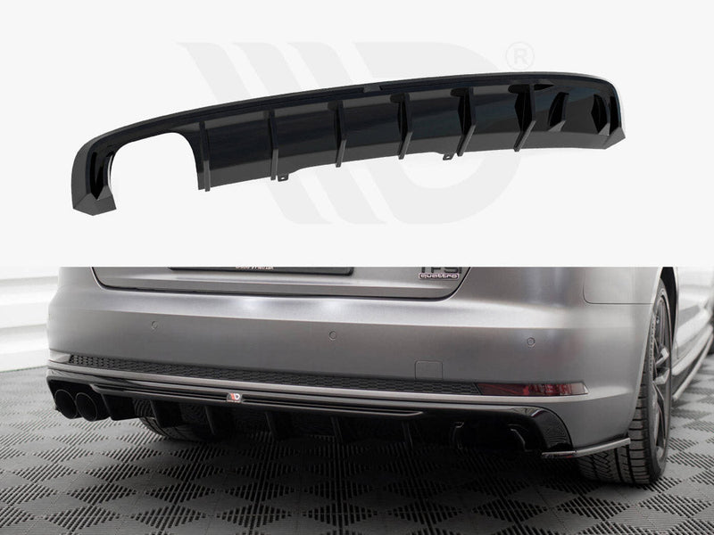 Maxton Design - Rear Valance Audi A4 S-Line B9 (Version with dual exhaust tips on one side)