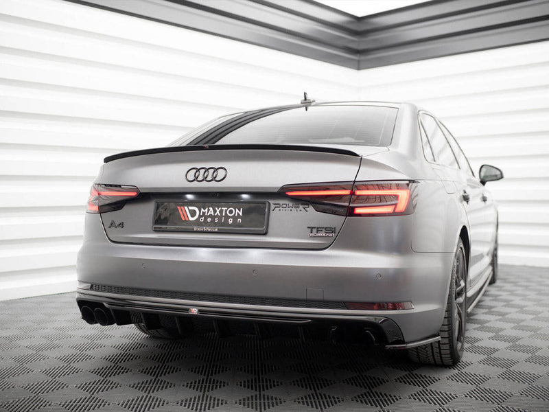 Maxton Design - Rear Valance Audi A4 S-Line B9 (Version with dual exhaust tips on one side)