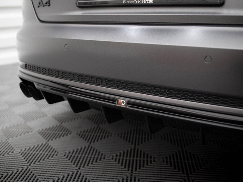 Maxton Design - Rear Valance Audi A4 S-Line B9 (Version with dual exhaust tips on one side)