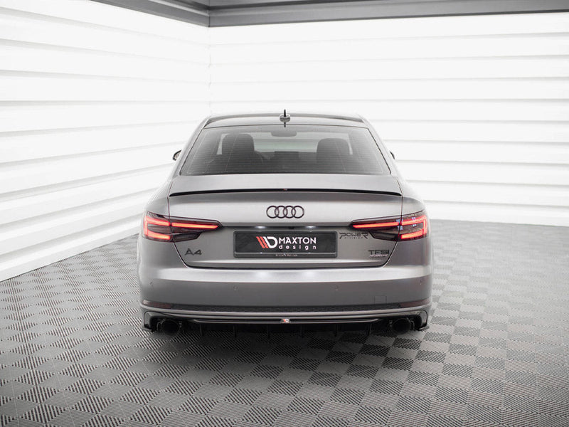 Maxton Design - Rear Valance Audi A4 S-Line B9 (Version with single exhaust tips on both sides)