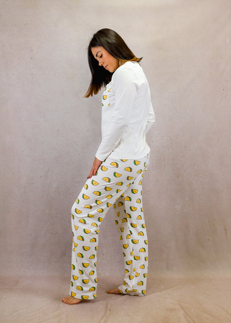 Tacos & white top set with long-sleeves