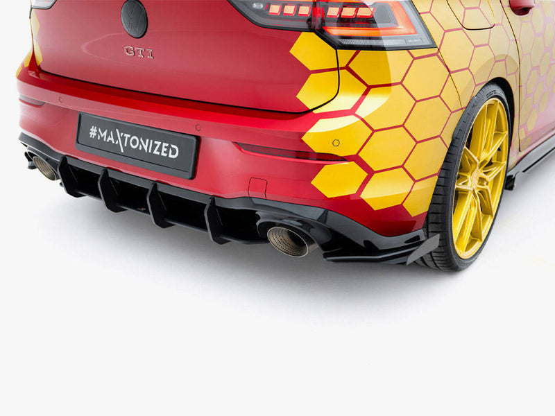 Maxton Design - Street PRO Rear Side Splitters + Flaps Volkswagen Golf GTI Clubsport Mk8 Facelift