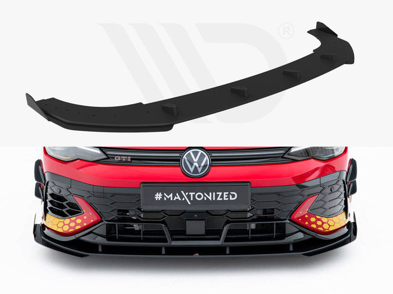 Maxton Design - Street PRO Front Splitter + Flaps Volkswagen Golf GTI Clubsport Mk8 Facelift