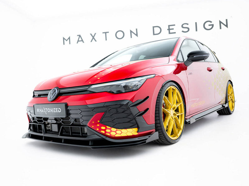 Maxton Design - Street PRO Front Splitter + Flaps Volkswagen Golf GTI Clubsport Mk8 Facelift
